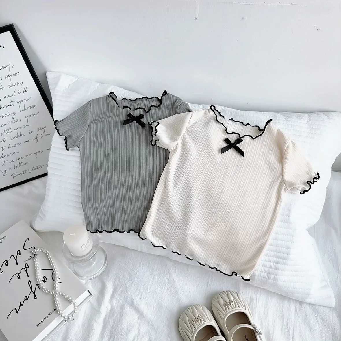 2025 New Baby Short Sleeve T Shirts Solid Versatile Infant Casual Tees Breathable Cotton Tops Loose Toddler Boy Girl Clothes T250603