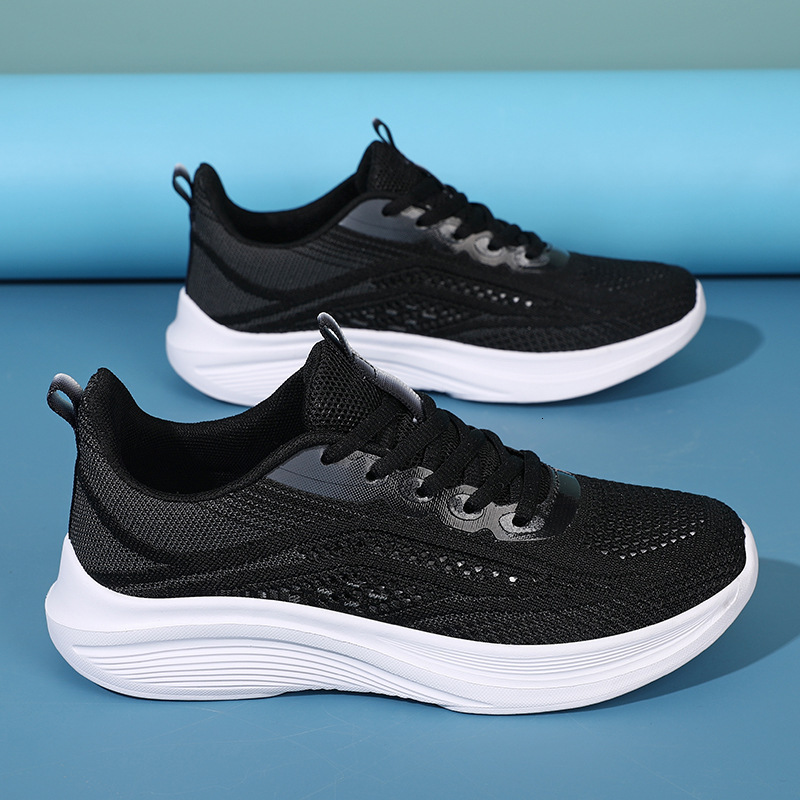 Summer New Versatile Soft Sole Casual Shoes Women S Flyknit Casual Shoes Single Mesh Breathable Lightweight Running Sneakers Ddmysaturn