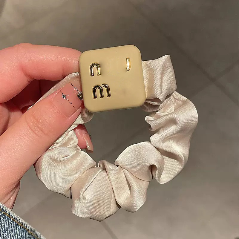 designer ribbon hair tie fashion letter m simple women hair elastic ponytail holder scrunchie luxury m hair accessories