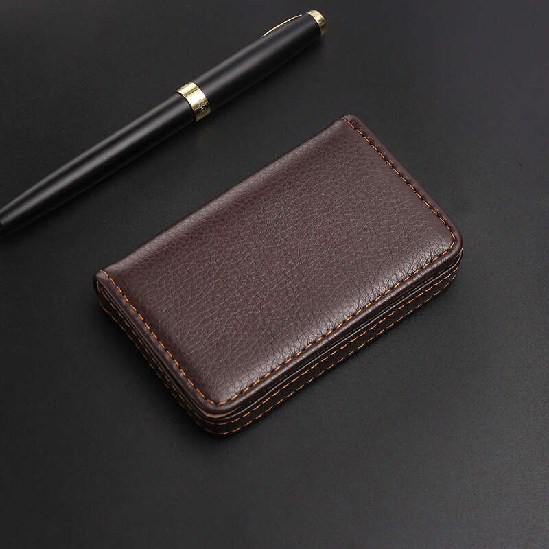 Large Capacity Case Faux Leather Business Bank Credit Card Holder Wallet Handbag Company Enterprise