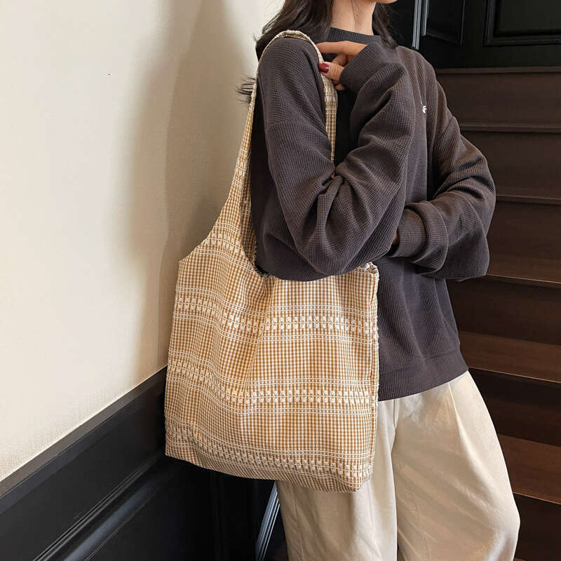 Spring Summer New Handbag Trendy Loose Shoulder Casual Fashion Canvas Handheld Underarm Tote Bag