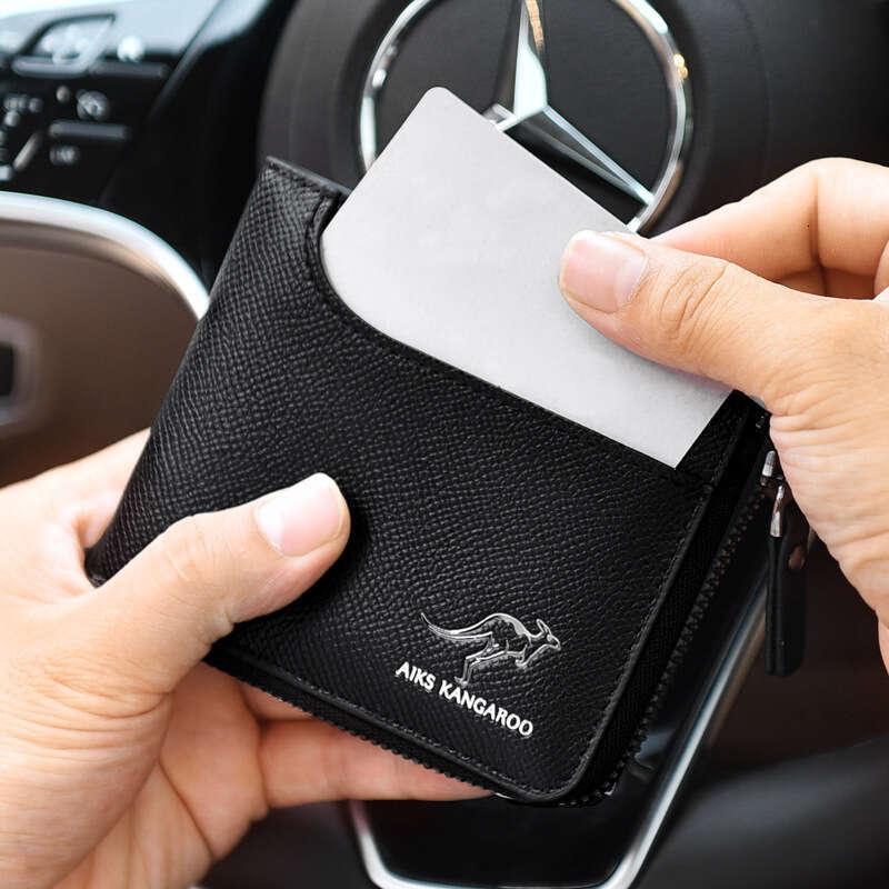 RFID Card Holder Men's Wallet Anti-Degaussing Short Driver's License Anti-Theft Cardpack