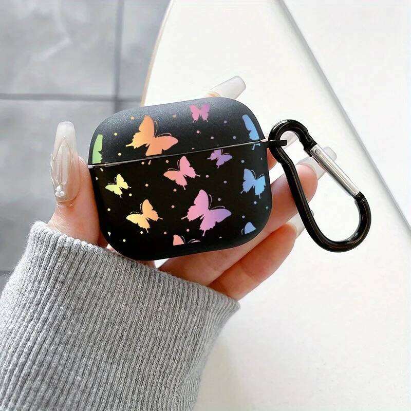 Colorful Butterflies Pro 2/Pro TPU Earbuds Case for 4 2025 3 2 1 Gen Cover with Keychain Accessory