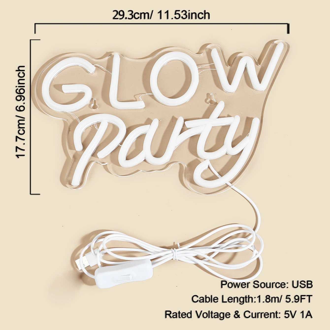 Chi-buy LED Neon Glow Party USB Powered Neon Signs Night Light 3D Wall Art Game Room Bedroom Living Room Decor Lamp Signs XJ250602