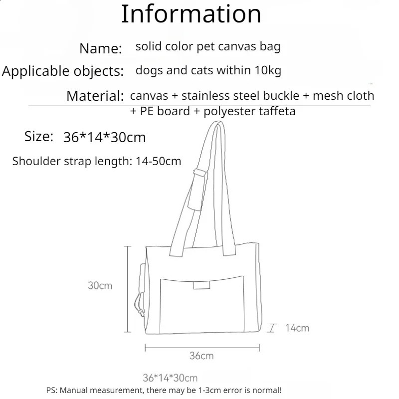 Cat Bag Pet Dog One Shoulder Canvas Transport Bag Fashion Portable Handbag Puppy Kitten Sling Bag Out Travel Backpack 250526