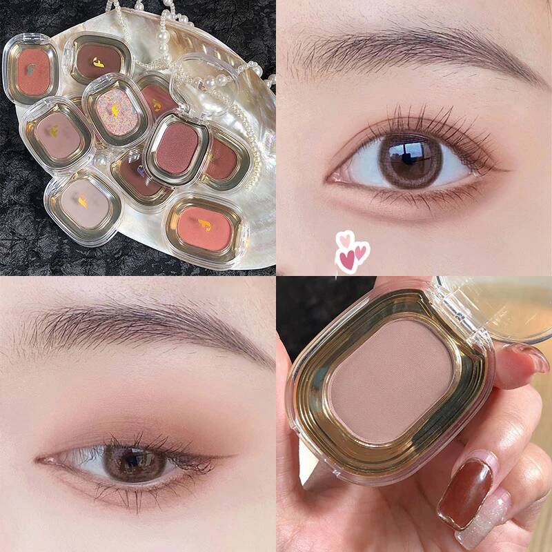 aron Grey Eyeshadow Palette Matte Shimmer Eye Shadow Base Makeup Earth Brown Pigment Blush Contour Powder Single Color Palet