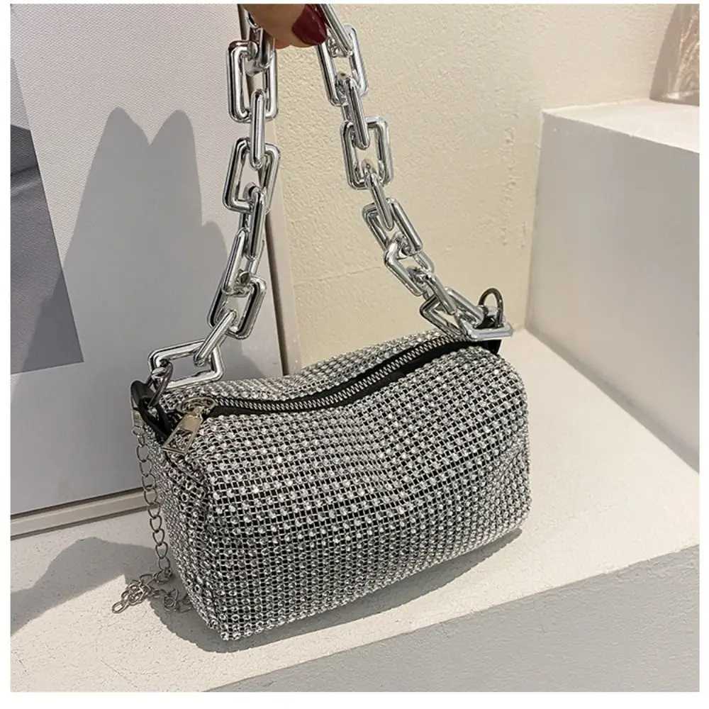 Bling Diamond Design Small Crossbody Messenger Bags for Women 2022 Summer Trend Luxury Fashion Travel Shoulder Handbags Purses Y250603
