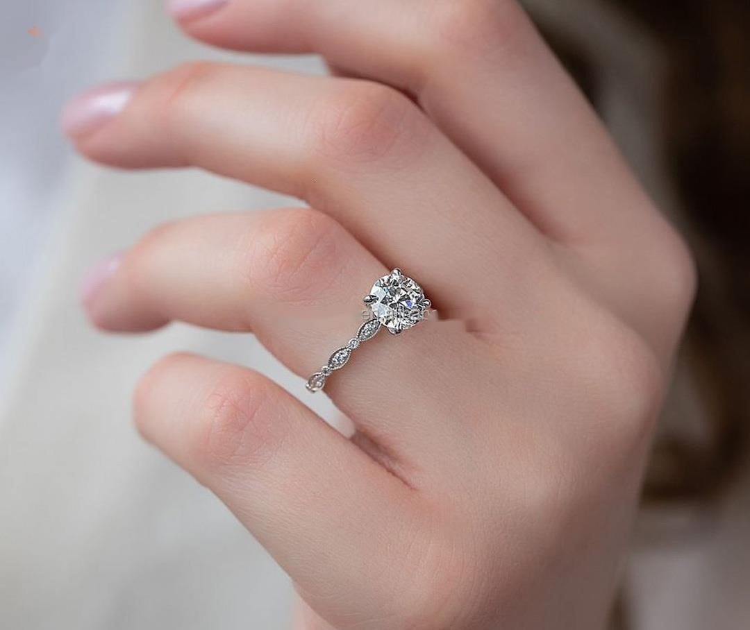 Silver 925 Jewelry Engagement Rings for Women D VVS Moissanite Ring Moissanite Jewelry 925 Silver Jewelry Wedding Rings