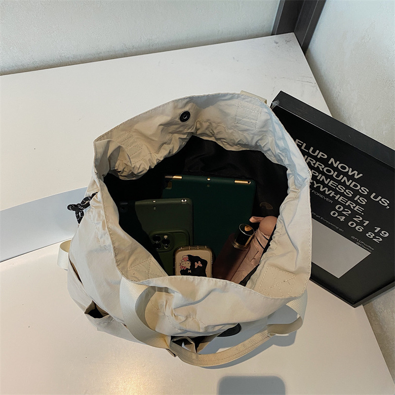 Lightweight Backpack for Women, New Drawstring Pocket Travel Bag, College Student Backpack, Casual Handheld and Crossbody Bag