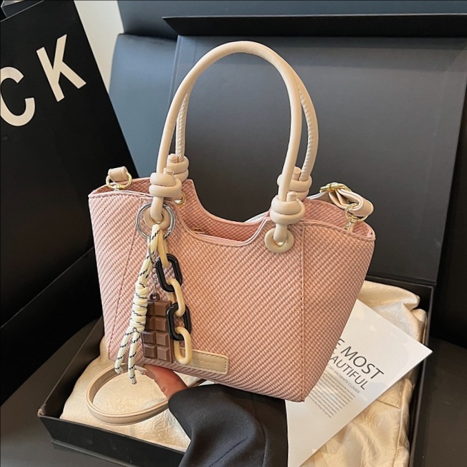 designer Trendy Fashion Handheld Bucket Bag for Women 2025 New Commuter High-end Woven Pattern Fashion Single Shoulder Crossbody Bag