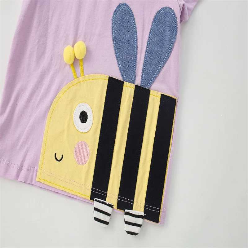 Jumping Meters 2-7T Fashion Summer Girls T Shirts Animals Bee Baby Clothes Short Sleeve Toddler Kids Tees Tops Shirts T250603
