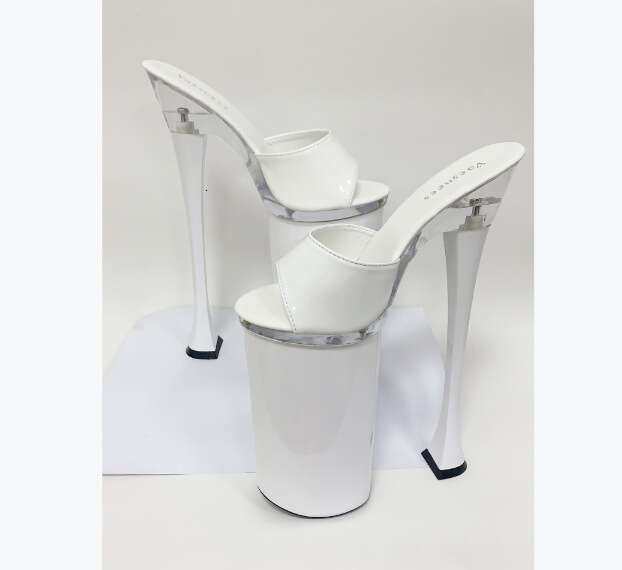 Super High Heels Hentian Nightclub Waterproof Platform Super High Heels 26Cm Car Model Slippers Women's Work Catwalk Pole Dance Shoes Platform Hi