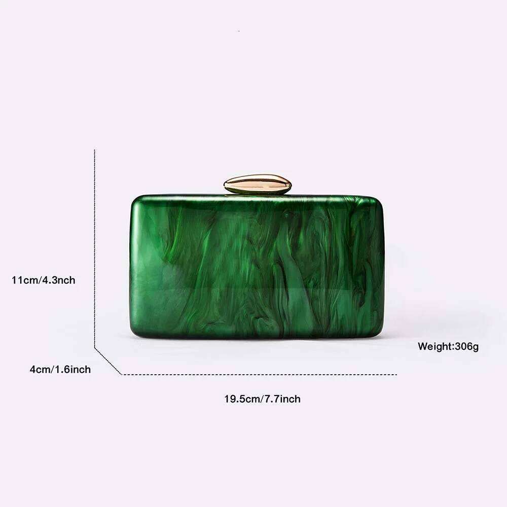 Marble Green 2025 Pearl Acrylic Women Shell Box Clutches Gift phone bag Evening Minaudiere Bags Wedding Bridal Handbags Party