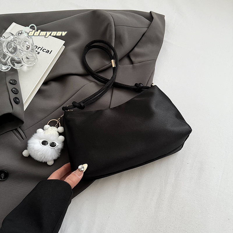 Korean Style Elegant Glossy Satin Underarm for Women 2024 Spring Summer New High-end Fashion Casual Shoulder Small Bag ddmynov