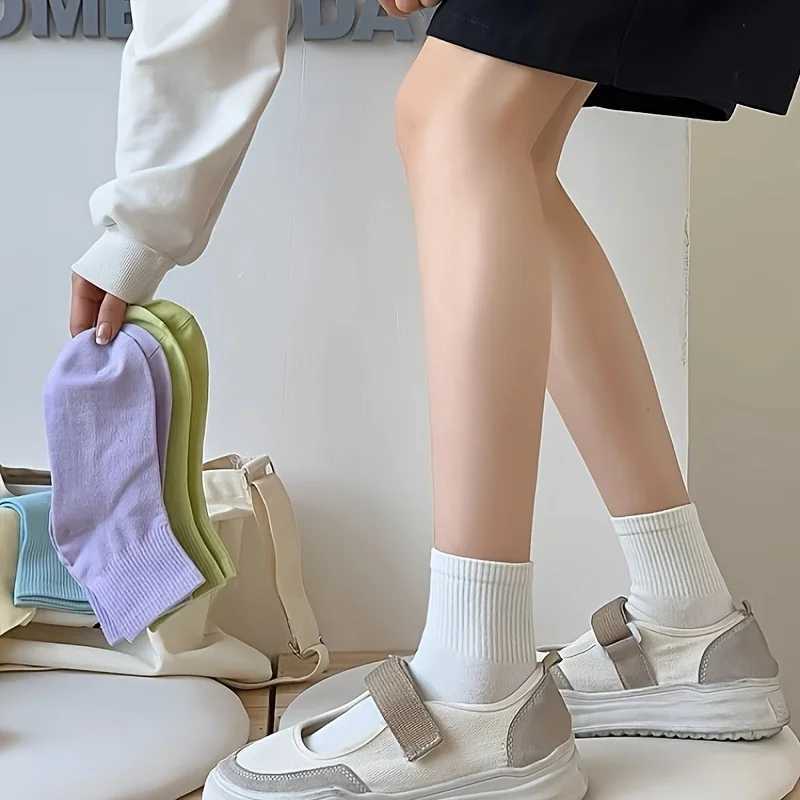 Womens Solid Socks Comfortable Breathable Colorful Casual Soft Vibrant Candy Colored Short Socks Cute All Season Girls Boat Socks T250602
