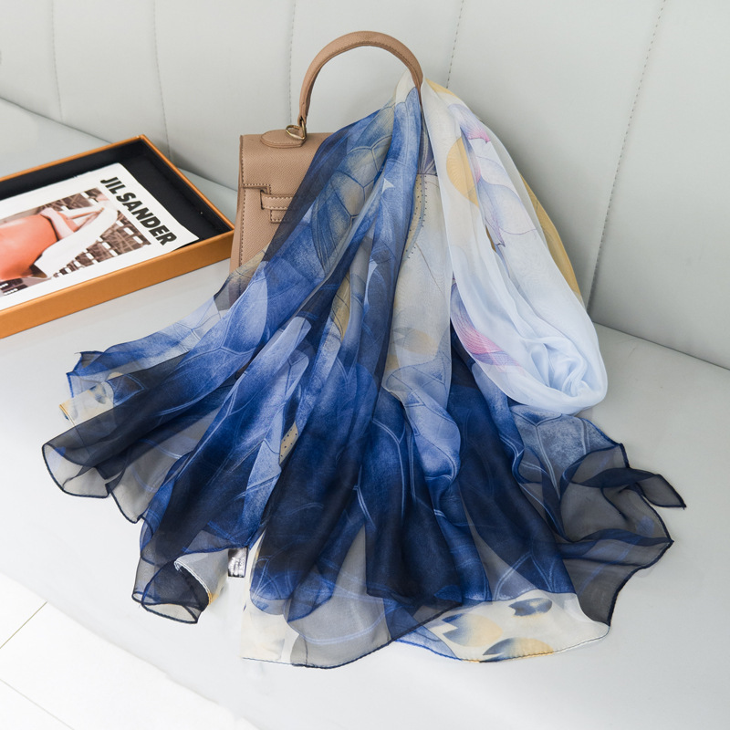 Spring and Autumn New Soft Scarf Women, High-End Thin Sun Protection Scarf, Long Versatile Brocade Gauze Shawl for Outerwear