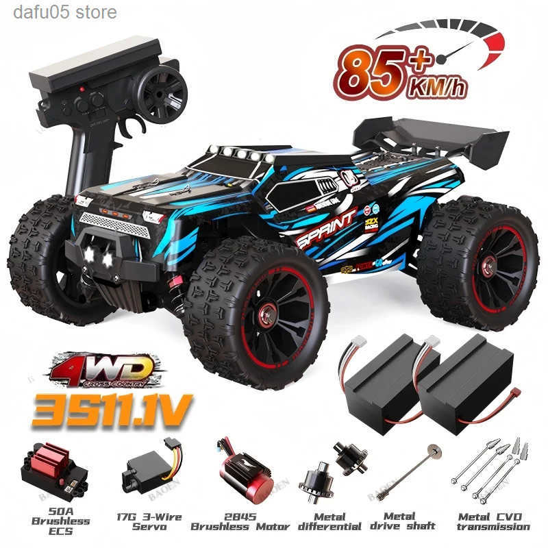 Free shipping 4WD Remote Control Car Off Road 4x4 RC High Speed By Truck Super Brushless 50 or 85KM/H Fast Drift Racing Toy for Kids and Adults