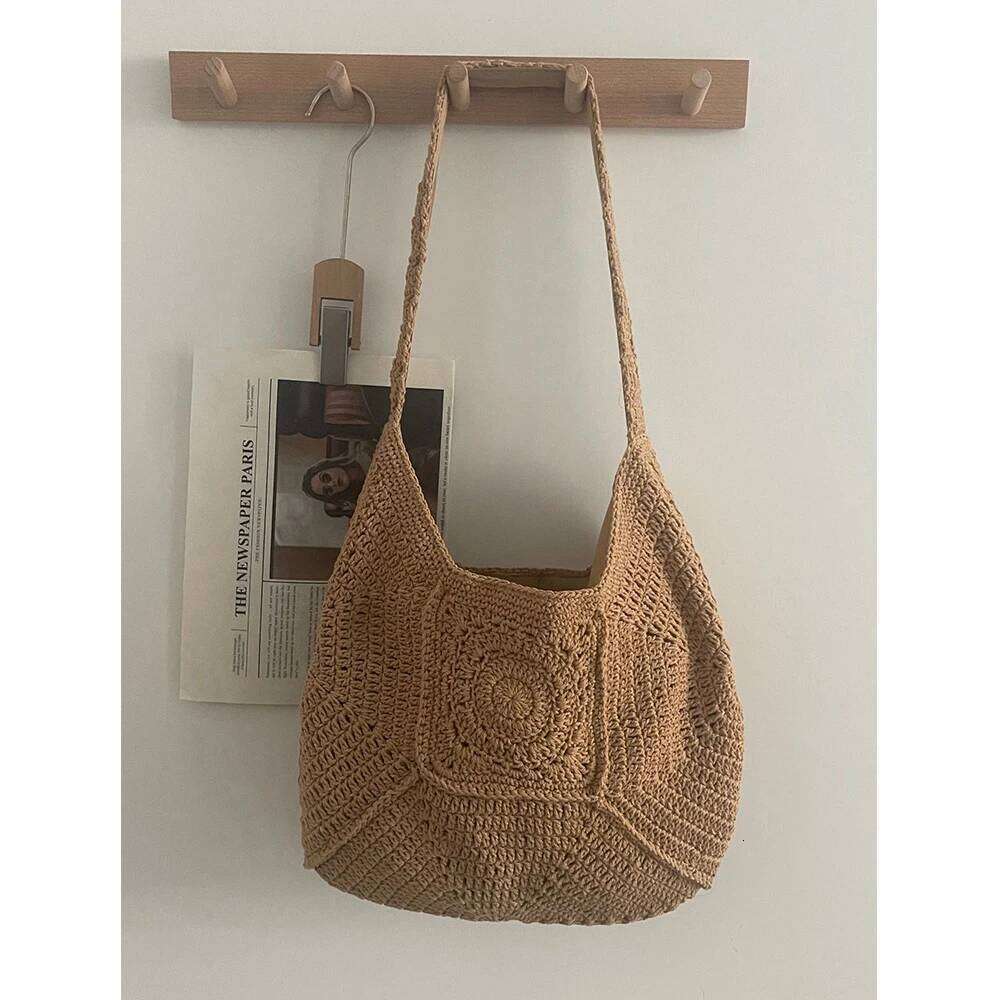 Women's Bags Designer Rope Crochet Tote Large Capacity Woven For Women Knitted Shoulder Bag Summer Travel Beach Bags Soft Shopper Purses NEW
