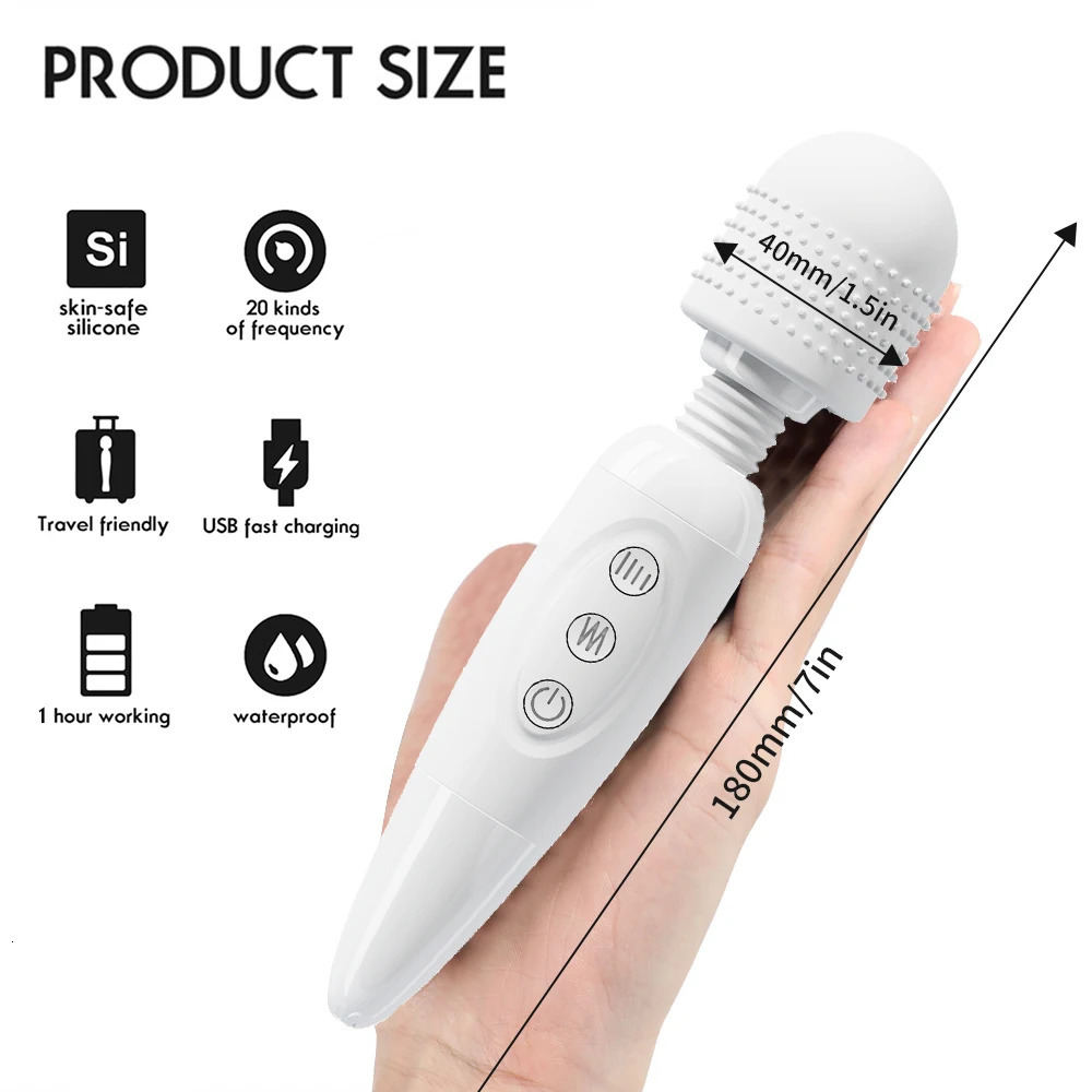 20 Speeds Powerful AV Vibrator for Women Nipple G spot Clitoris Stimulator Magic-Wand Dildo Female Masturbation Adult Sex Toys 250603