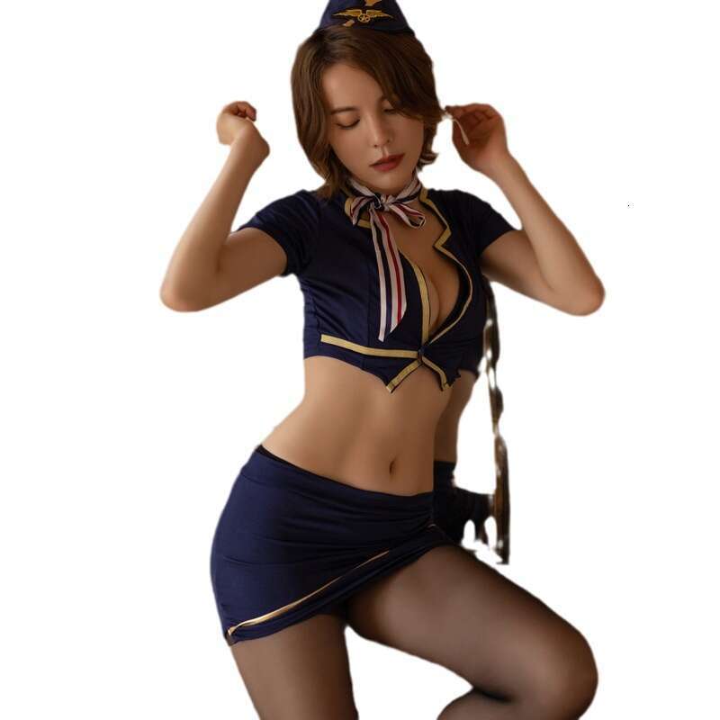 Spell Lingerie Porn Suits Lingerie Female Flight Attendant Sexy Bodycon Deep V Nightclub Short Dress Uniform Temptation Sexy Lingerie