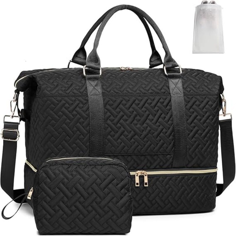 Fashion Trend Large Capacity Travel with Shoe Compartment, Dry and Wet Separation, Personalized Trolley Fiess Bag