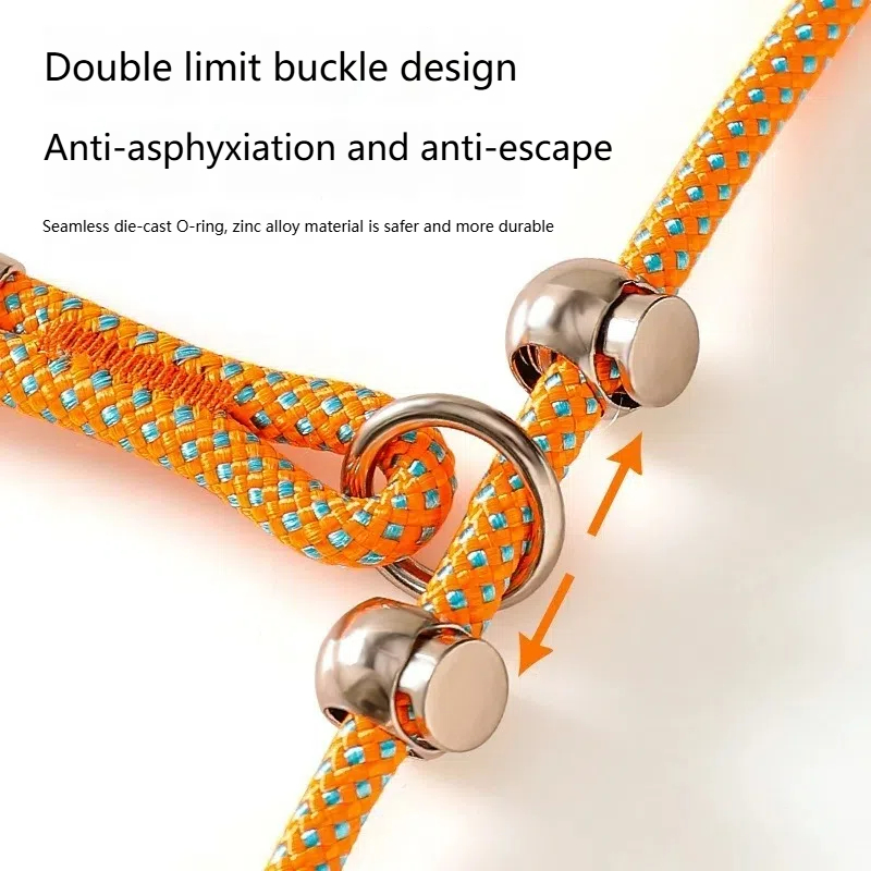 Competition-Grade P Rope Dog Leash with Anti-Suffocation & Anti-Escape Buckles - 500KG Tensile Strength Climbing Rope for Dog Training & Walking