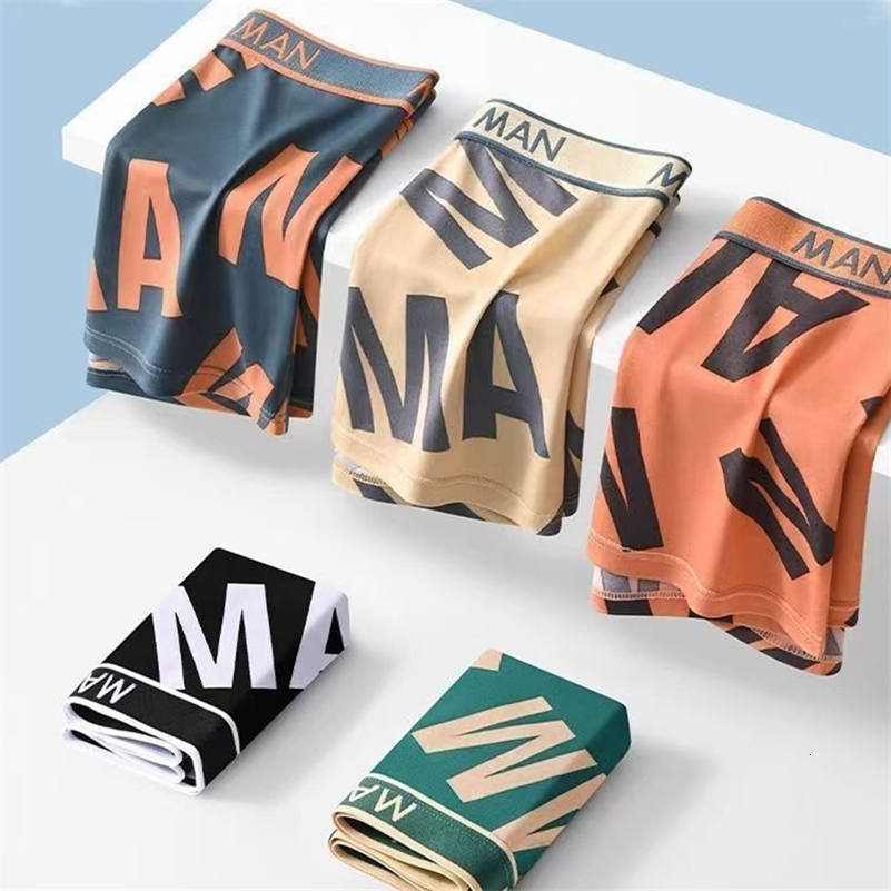 4pcs Boxer Shorts Mens Ice Silk Underwear Male Underpants Breathable Sexy Thin Panties U Convex Lingerie Wholesale Lots L-6XL 250519CJ