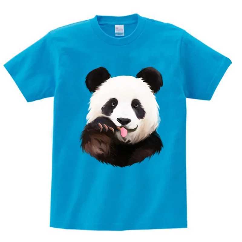 Cartoon Panda 2024 Kids Cotton T-shirt Boys and Girls Tops T-shirt Short-sleeved Childrens Summer Casual Clothes Kids T-shirt T250603