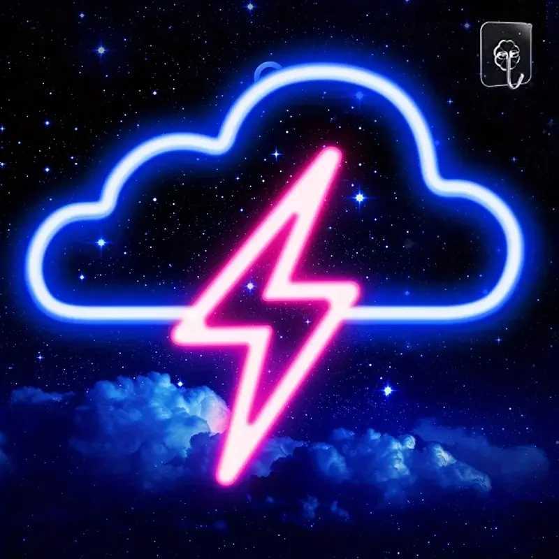 LED cloud and lightning neon lights USB and battery powered neon lights bedroom wedding birthday party decoration night light XJ250602