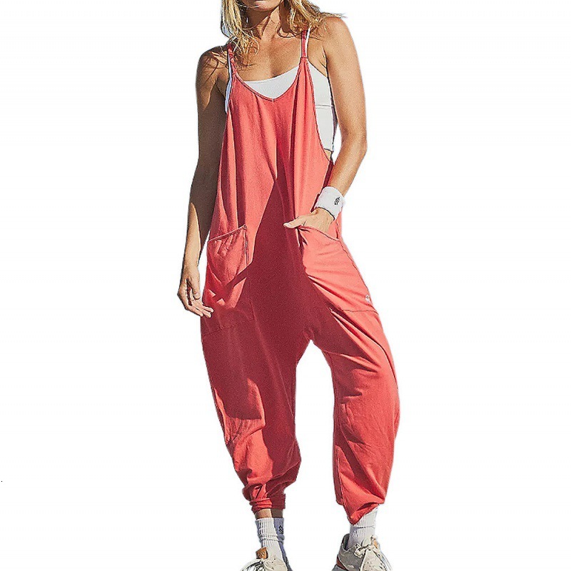 women's wear 2023 Women's Zipper Pocket Strap Jumpsuit Overalls