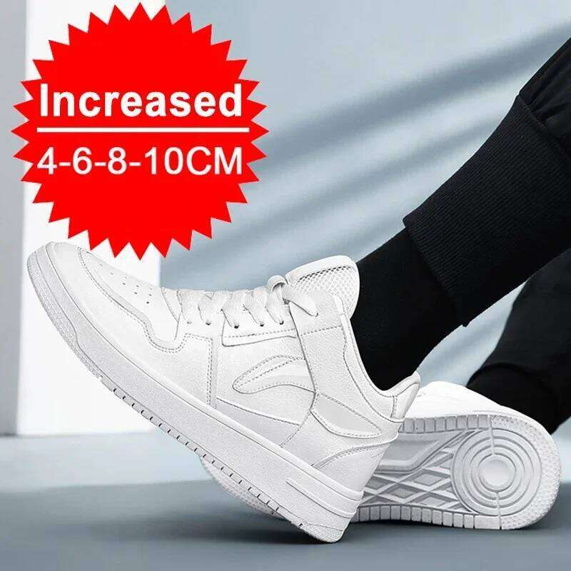 COZOK Elevator for Fashion Black Casual Invisible Height Increase Sneakers Men Breathable Lift Shoes 8 CM