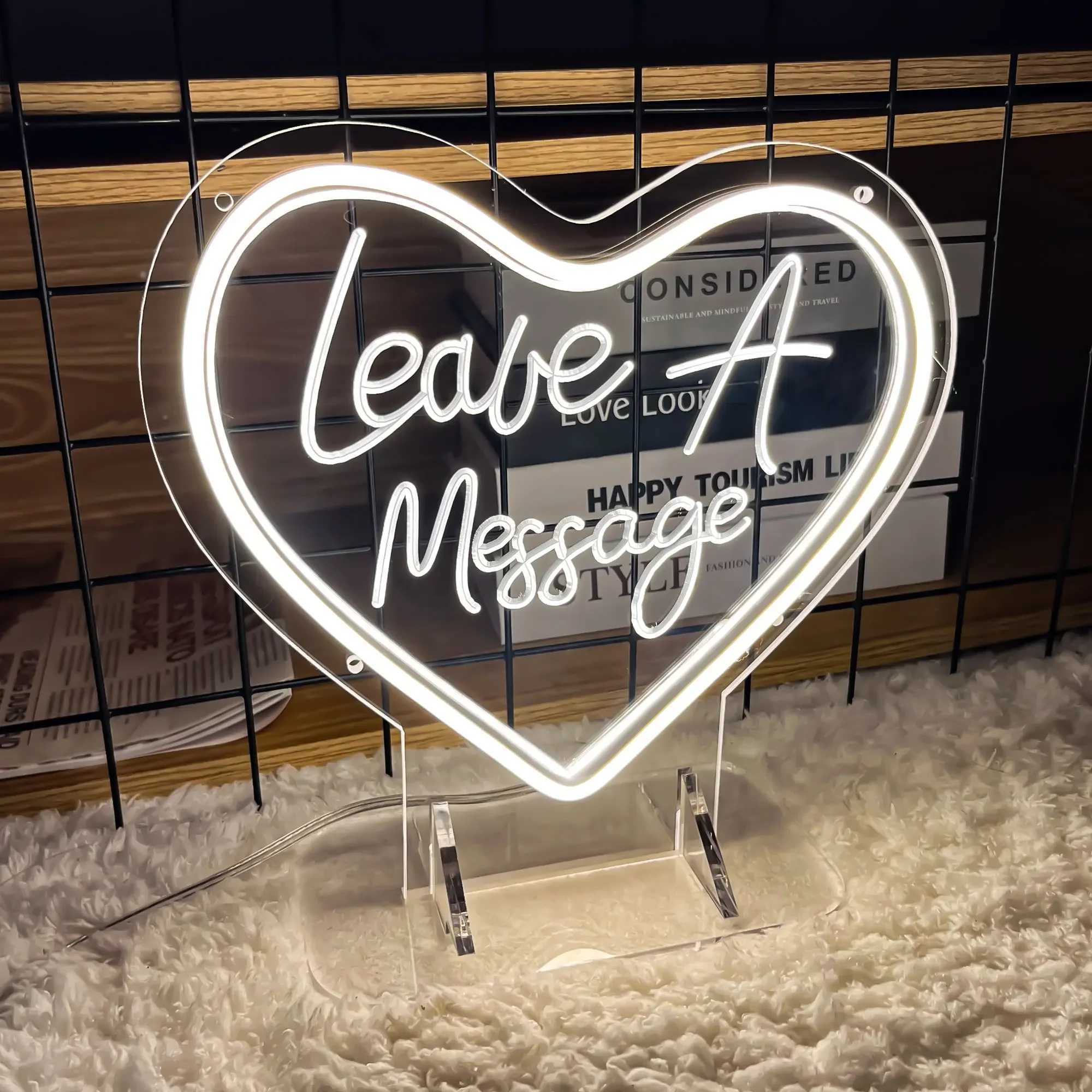 Leave A Message Neon Sign Engrave Personal Custom-tailor LED Lights For Customize Wedding Decoration Coffee Bar Wall Decors. XJ250602