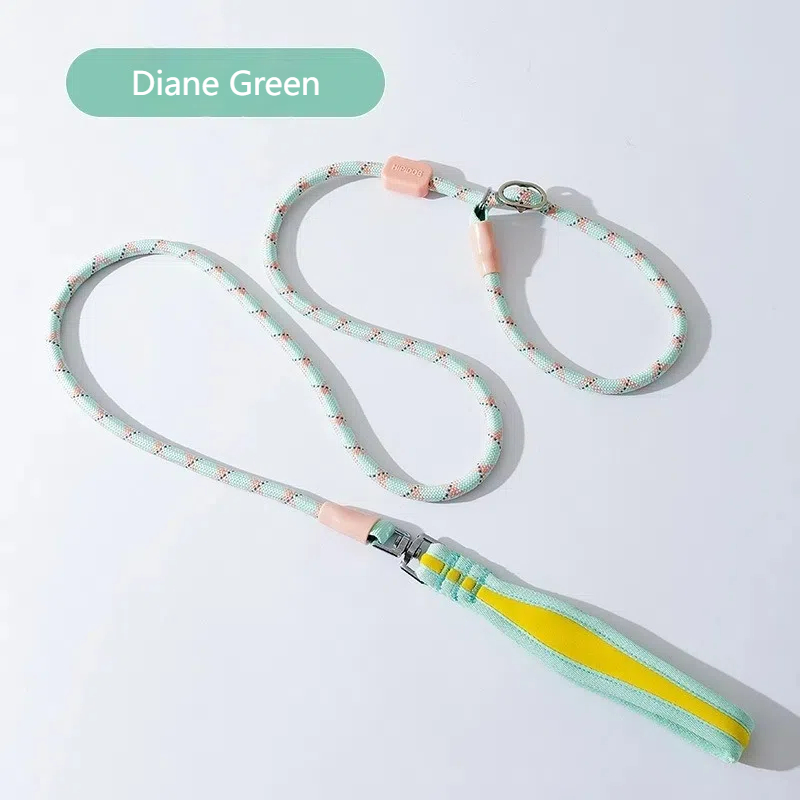 Hands-Free Anti-Pull Training Dog Leash & Collar Combo with Reflective Strips & Comfortable Grip - High Strength Pet Rope for All Breeds (1.55-1.85m)