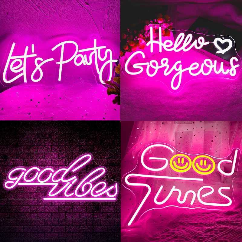 Pink Neon Signs Boys Girls Room Decorative Neon Signs Wedding Birthday Party Bar DecorXJ250602
