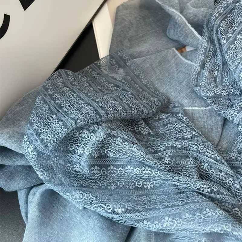 Cotton linen Lace Silk Scarf Women soft cotton Scarves Shawls wraps bandana women Luxury brand Designer Cashmere scarf W250602