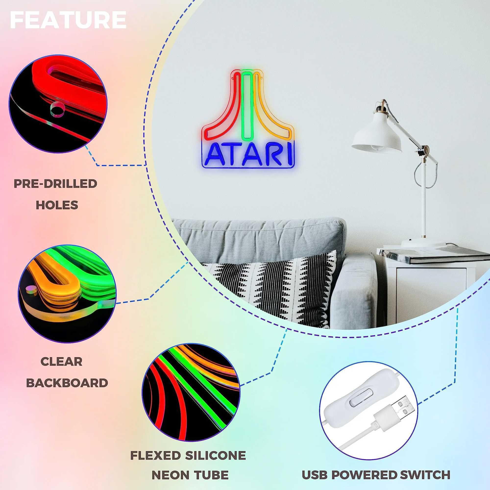 Game LED Sign Neon Light Game Room Decor Game Console USB Neon Sign Man Cave Pub Gamer Gift XJ250602