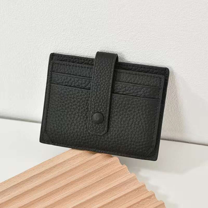 Korean Style Thin Small Holder Multi-Functional Slot Men and Women Exquisite Leather PU Clip Card Sleeve
