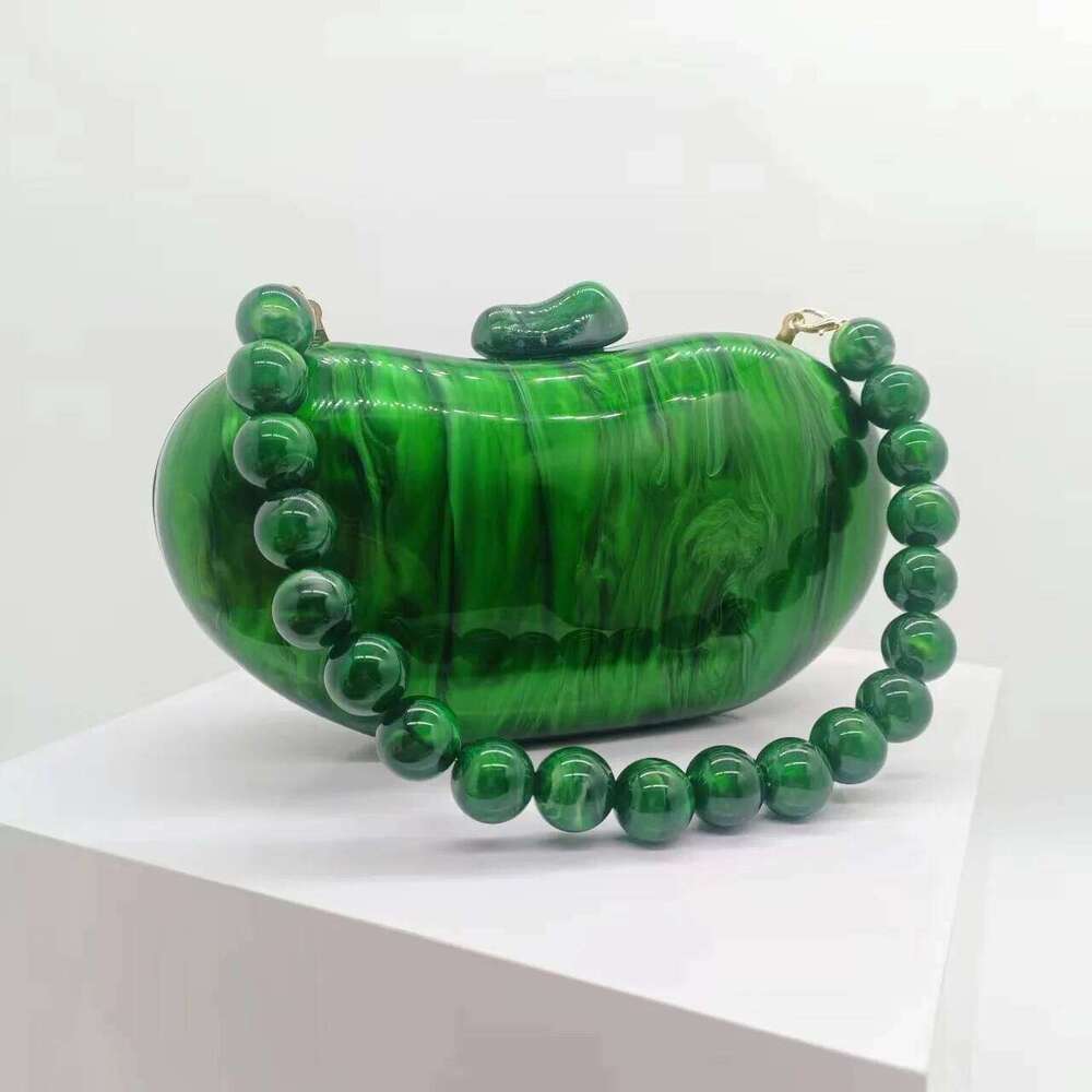 Marble Green 2025 Pearl Acrylic Women Shell Box Clutches Gift phone bag Evening Minaudiere Bags Wedding Bridal Handbags Party
