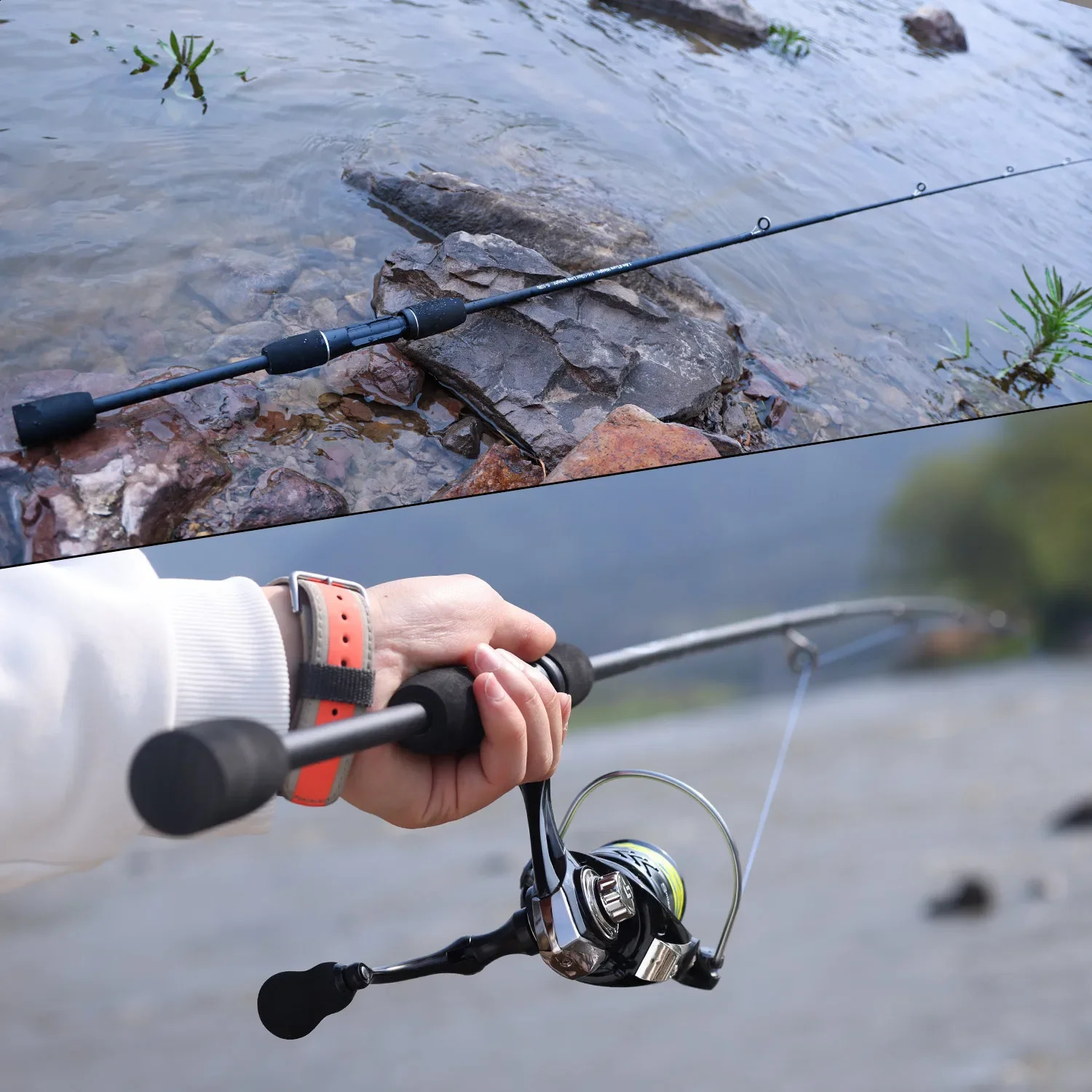 Sougayilang Carbon Fishing Rod with EVA Handle 2 Sections 18M Portable Lightweight Spinning Casting 250530