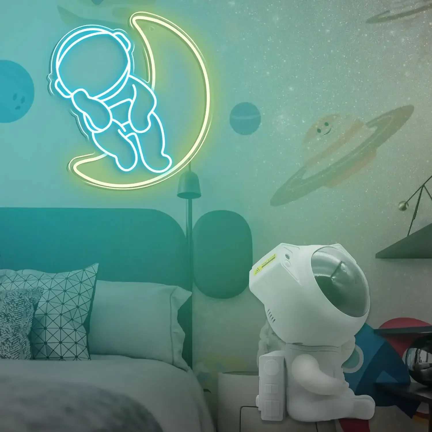 astronaut Neon Signs For Wall Decor Dimmable LED Neon Signs for Gaming Room Bedroom Birthday Bar Wedding Party Night Light XJ250602