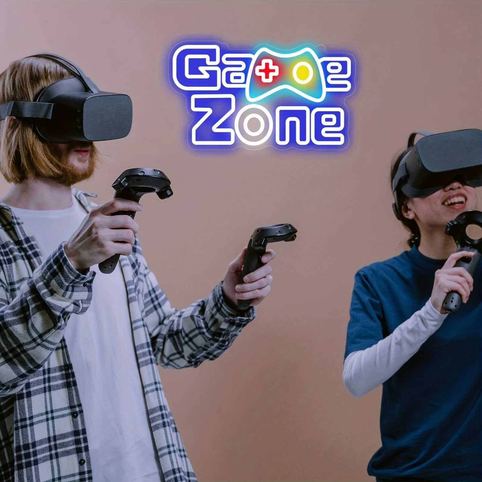 Game Zone Neon Sign LED Neon Light for Wall Decor USB Powered for Bedroom Bar Shop Game Room Man Cave Decor Gift for Game Lover XJ250602