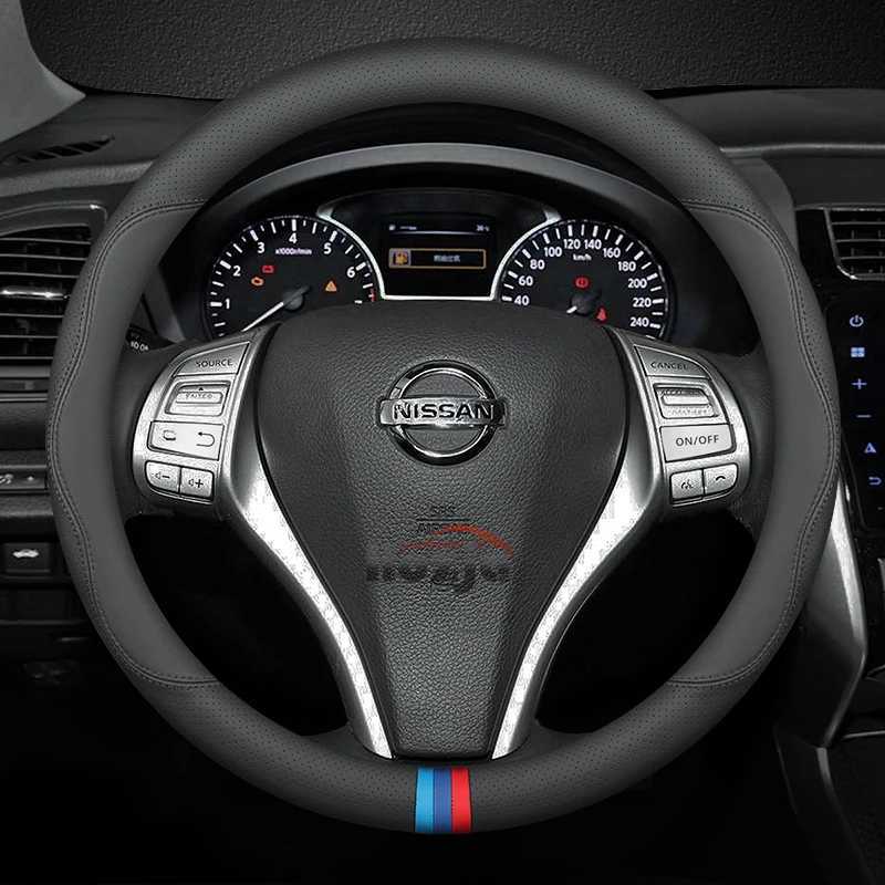 Suede Leather Car Steering Wheel Cover for Nissan 400Z Platinum Patrol Sentra Ariya Leaf Navara Frontier Kicks Auto Accessories R250603