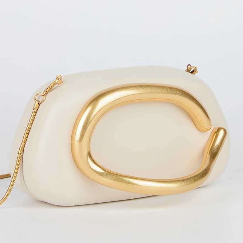 Gold Closure Box Clutch Bag for Women Evening Wedding Party Cute Purse Bag Handbag 2024 New W250602