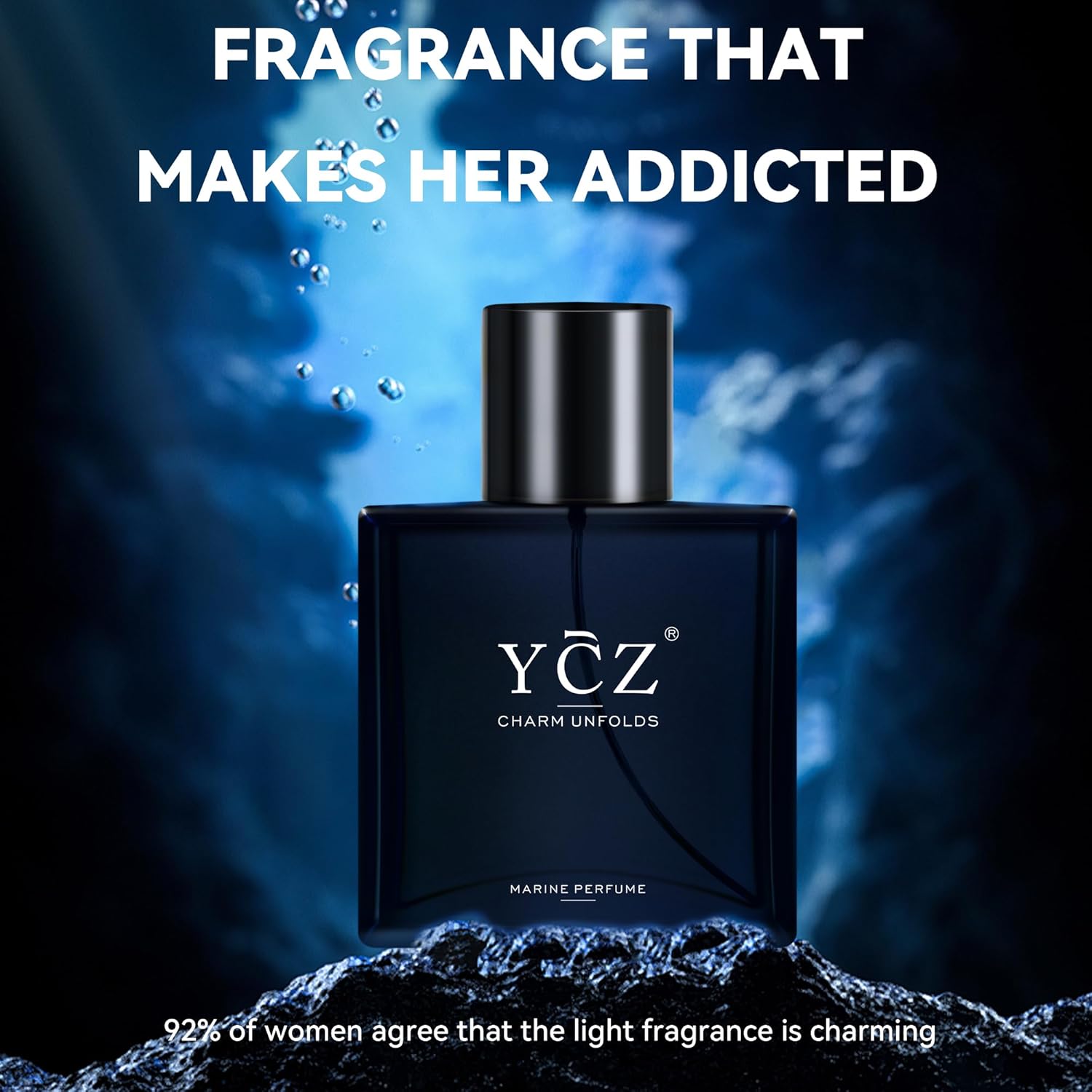 Ycz Charm Unfolds Marine Perfume for 1.7 oz Long Lasting Eau De Parfum Cologne For Men Oriental Woody Fragrance - Ideal Special Ocns