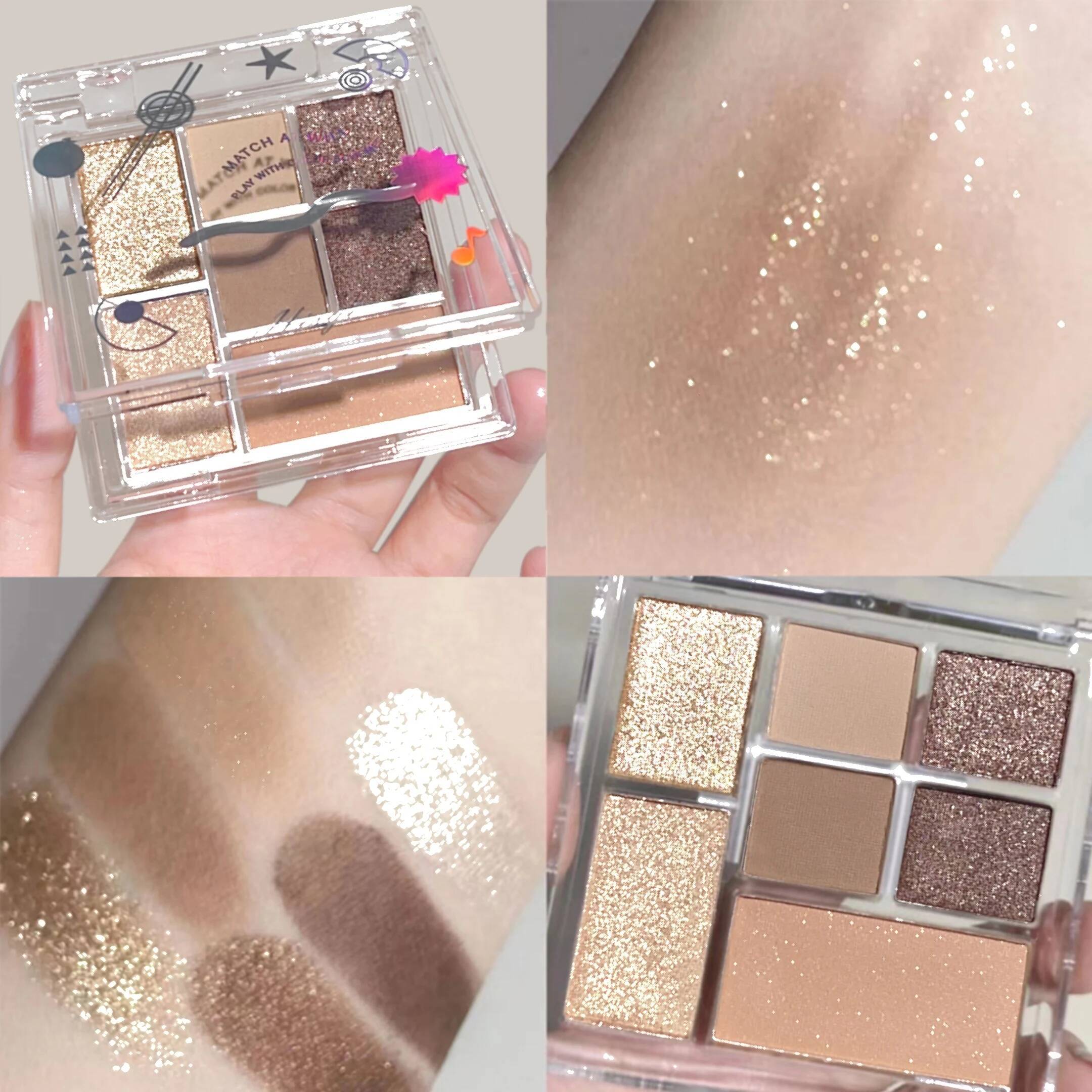 7Color Disc Glitter Powder Pearlescent Matte Earth Color Nine-color Makeup Beauty Eyeshadow Palette Make Up