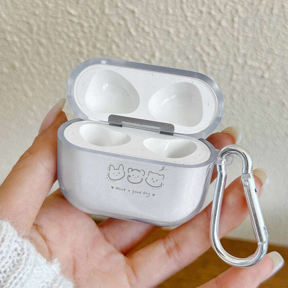 Morandi Color Smiley Face Cute Cartoon TPU Soft Cover For 1 2 3 4 Pro Headphone Protective Case