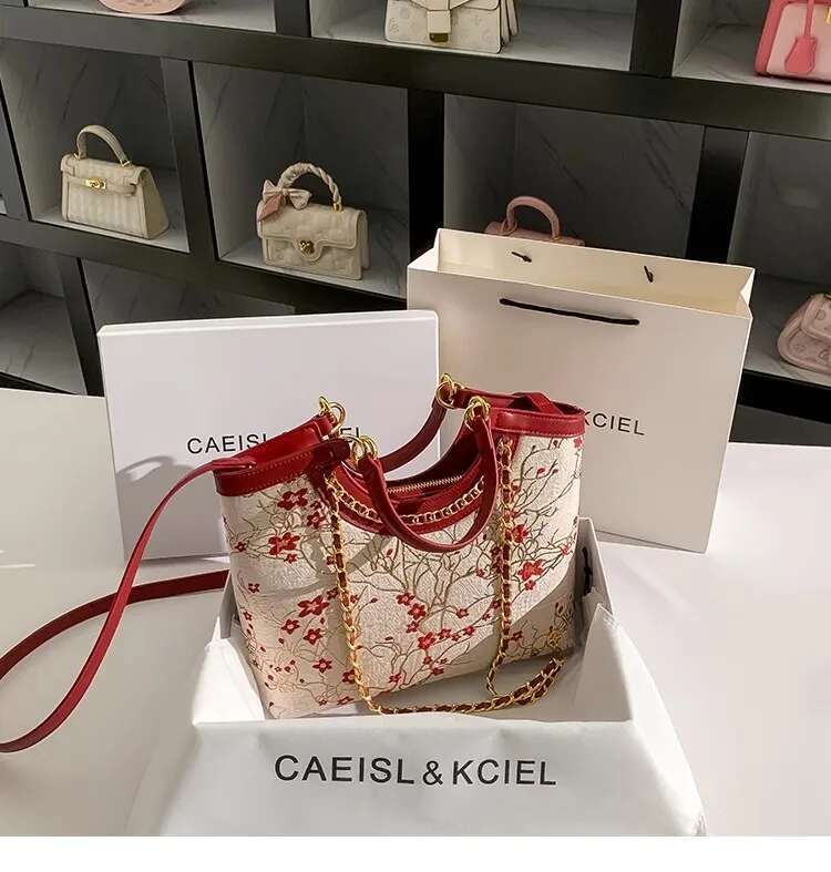 Large Capacity Fashion Embroidery Floral Tote High Quality Textured Leather Women Handbag Shoulder Crossbody Wedding Bag