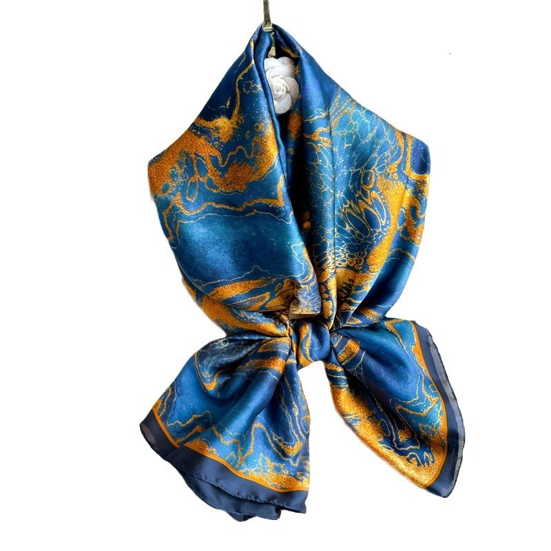 High-end Silk for Women, Imitation Silk, Summer Versatile Shawl, Thin Sun Protection Neck Scarf, Korean Fashion Scarf