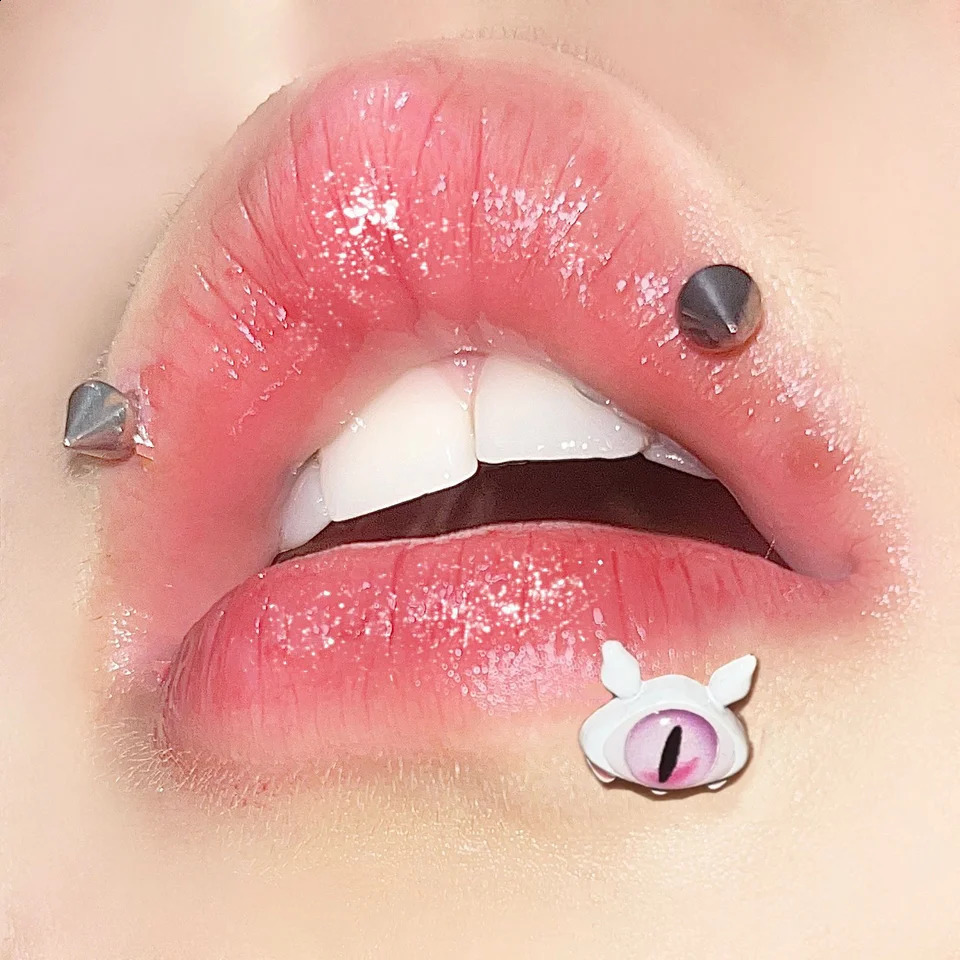 Punk Cool Bat Spider Pink Skull Lip Ring C-shaped Stainless Steel Zircon Labret Piercing Fashion Body Jewelry Halloween Gifts 250530