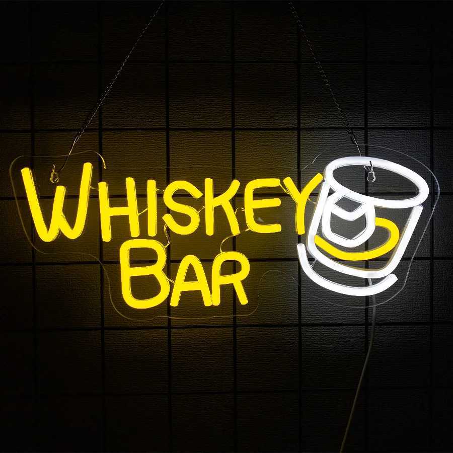 Whiskey Bar Neon Sign Cup Led Icon Usb Powered Used For Bars Club Parties Family Gatherings Restaurant Business Decor. XJ250602
